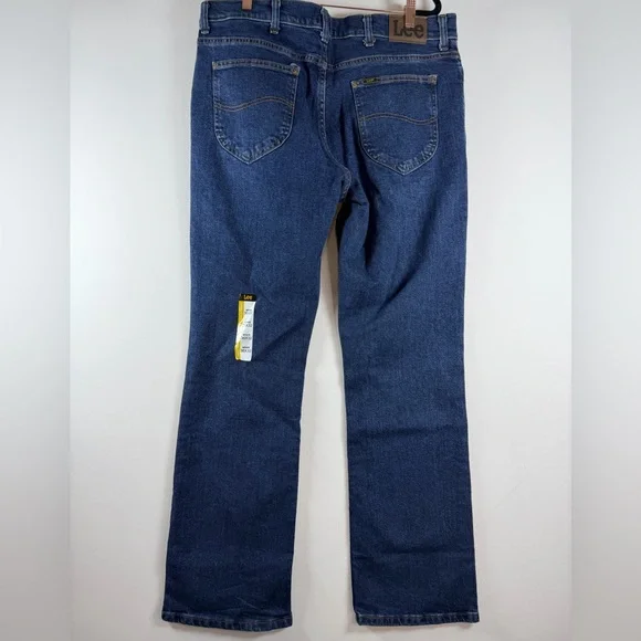 Lee Regular Fit Bootcut Jeans Two Sizes Dark Blue Denim Comfort Stretch 36x32 - Picture 3 of 9